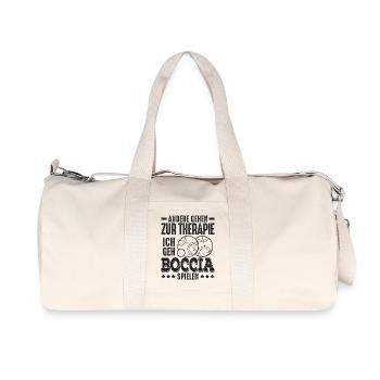 Andere gehen zur Therapie ich geh Boccia Petanque - Recycelte Canvas-Sporttasche von Stanley/Stella - Naturweiß - Vorne