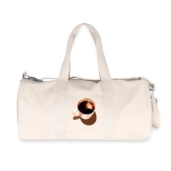 Vintage Coffee Cup Illustration - Recycled Canvas Sports Bag by Stanley/Stella - natural - Front