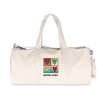 NOËL. ANNEE. ANNIVERSAIRE. RETRAITE. PAPA. MAMAM. - Sac de sport en toile recyclée Stanley/Stella - blanc naturel - Devant