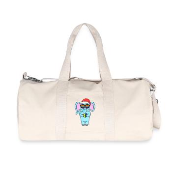 Elefant Weihnachtlich Regenbogen Farbenbroh - Recycelte Canvas-Sporttasche von Stanley/Stella - Naturweiß - Vorne