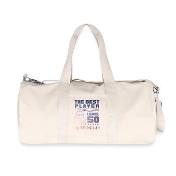 The Best Player, Level 50 Unlocked - Recycled Canvas Sports Bag by Stanley/Stella - natural - Front