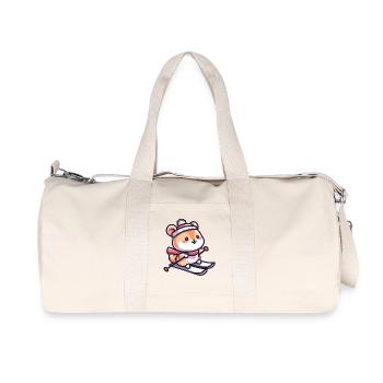 Hamster mignon au ski - Vacances au ski dans le - Sac de sport en toile recyclée Stanley/Stella - blanc naturel - Devant