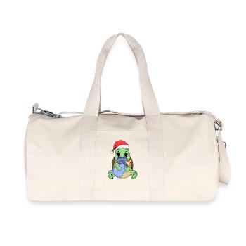 Turtle Baby Christmas - Recycled Canvas Sports Bag by Stanley/Stella - natural - Front