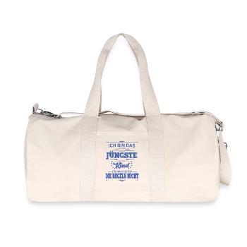 Ich bin das Jüngste Kind für mich gelten die - Recycelte Canvas-Sporttasche von Stanley/Stella - Naturweiß - Vorne