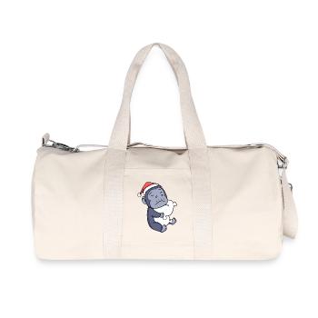 Affe Niedlich Müde Weihnachten - Recycelte Canvas-Sporttasche von Stanley/Stella - Naturweiß - Vorne