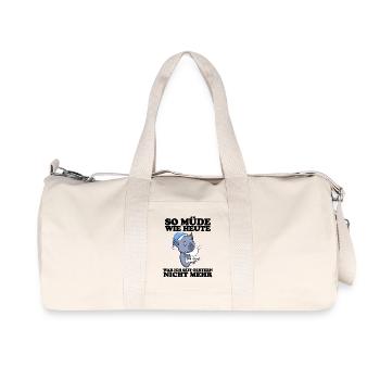 Müde Spruch lustig Schlafen Ausschlafen - Recycelte Canvas-Sporttasche von Stanley/Stella - Naturweiß - Vorne