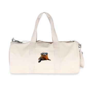 Seal with sunglasses Seal Walrus Cute seals - Recycled Canvas Sports Bag by Stanley/Stella - natural - Front