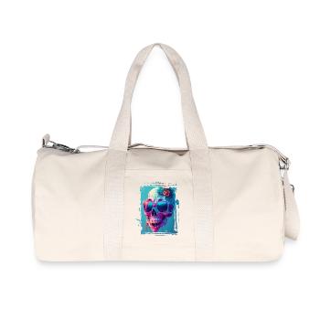 Totenkopfdame mit Sonnenbrille - Recycelte Canvas-Sporttasche von Stanley/Stella - Naturweiß - Vorne