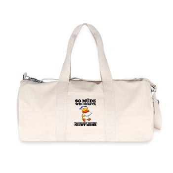 Ausschlafen Müde Spruch lustig Schlafen - Ente - Recycelte Canvas-Sporttasche von Stanley/Stella - Naturweiß - Vorne
