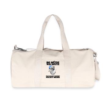 Ausschlafen Müde Spruch lustig Schlafen - Lemur - Recycelte Canvas-Sporttasche von Stanley/Stella - Naturweiß - Vorne
