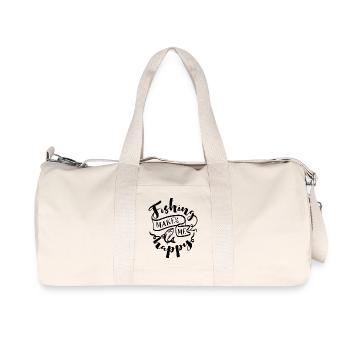 Fishing makes me happy - Recycled Canvas Sports Bag by Stanley/Stella - natural - Front