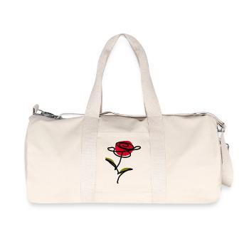 Fleur rouge une ligne art cadeau fête des mères - Sac de sport en toile recyclée Stanley/Stella - blanc naturel - Devant