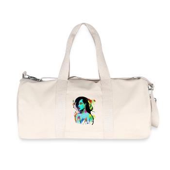 Neon Porträt Farbexplosion - Recycelte Canvas-Sporttasche von Stanley/Stella - Naturweiß - Vorne