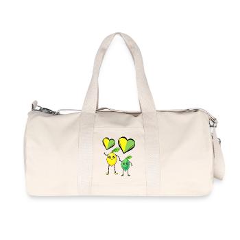 Lemon Lime Heart Love Fruit Fruits Vitamins C - Recycled Canvas Sports Bag by Stanley/Stella - natural - Front