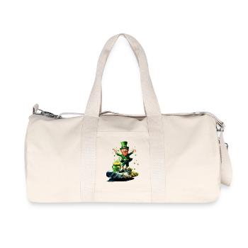 Lustiger glücklicher Elf mit Regenbogen im Hintergrund. - Recycelte Canvas-Sporttasche von Stanley/Stella - Naturweiß - Vorne