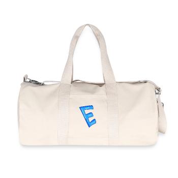 Letter E Initial point - Recycled Canvas Sports Bag by Stanley/Stella - natural - Front