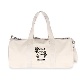 Cats and beer 1 - Recycled Canvas Sports Bag by Stanley/Stella - natural - Front