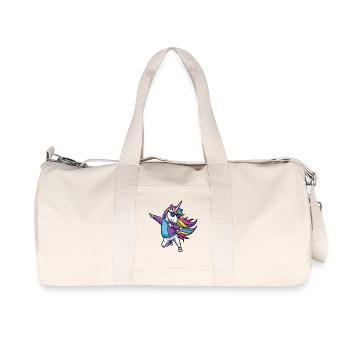 Illustration de danseuse de licorne arc-en-ciel - Sac de sport en toile recyclée Stanley/Stella - blanc naturel - Devant