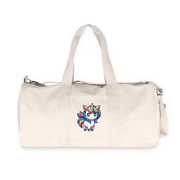 Licorne arc-en-ciel mignonne – Style Kawaii - Sac de sport en toile recyclée Stanley/Stella - blanc naturel - Devant