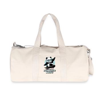 Panda cool avec des lunettes de soleil sur skateboard - Sac de sport en toile recyclée Stanley/Stella - blanc naturel - Devant