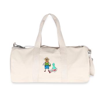 Peanut Zookeeper Dino Baby Birth Egg - Recycled Canvas Sports Bag by Stanley/Stella - natural - Front