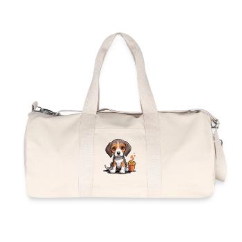 L’heure de la collation Beagle - Sac de sport en toile recyclée Stanley/Stella - blanc naturel - Devant