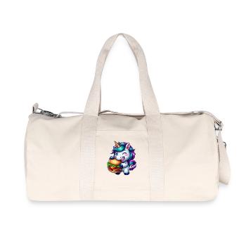 Unicorn Hamburger Cheeseburger - Recycled Canvas Sports Bag by Stanley/Stella - natural - Front