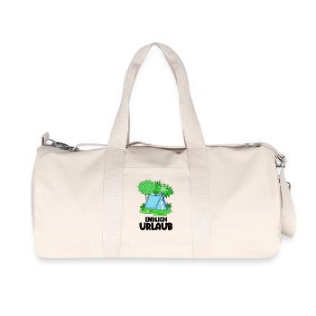Zelt Urlaub Urlauber Zelten - Recycelte Canvas-Sporttasche von Stanley/Stella - Naturweiß - Vorne