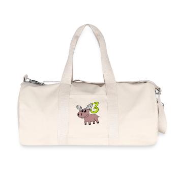 3rd Birthday Motif Moose - Three Years Old - Recycled Canvas Sports Bag by Stanley/Stella - natural - Front