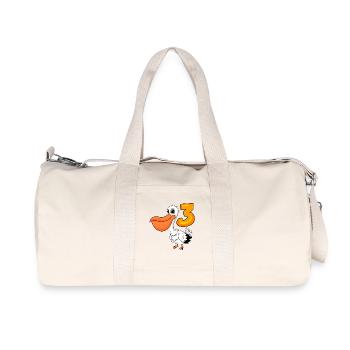 3ème anniversaire motif pélican - trois ans - Sac de sport en toile recyclée Stanley/Stella - blanc naturel - Devant