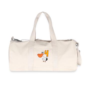Motif 4ème anniversaire Pélican - Quatre ans - Sac de sport en toile recyclée Stanley/Stella - blanc naturel - Devant