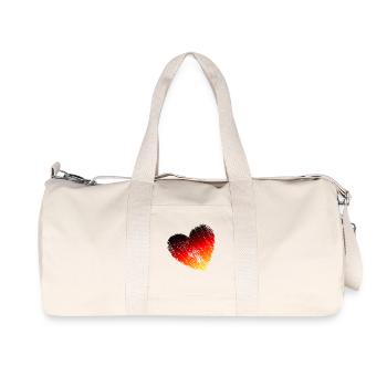 Allemagne Coeur Grunge Noir, Rouge, Or - Sac de sport en toile recyclée Stanley/Stella - blanc naturel - Devant