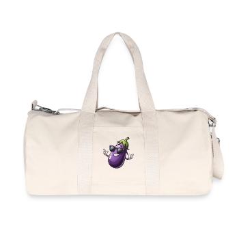 Cool Eggplant Sunglasses Summer Vegetables - Recycled Canvas Sports Bag by Stanley/Stella - natural - Front