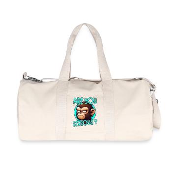 Bist du Serious Monkey? - Recycelte Canvas-Sporttasche von Stanley/Stella - Naturweiß - Vorne