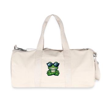 Cool Frog Toad Toad Sunglasses Cartoon - Recycled Canvas Sports Bag by Stanley/Stella - natural - Front