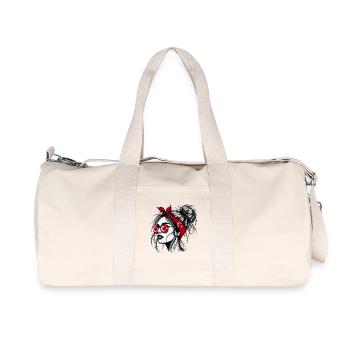 femme turque élégante avec design de drapeau turc - Sac de sport en toile recyclée Stanley/Stella - blanc naturel - Devant