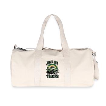 Einzigartiges Monstertruck- und Jingler-Design - Recycelte Canvas-Sporttasche von Stanley/Stella - Naturweiß - Vorne