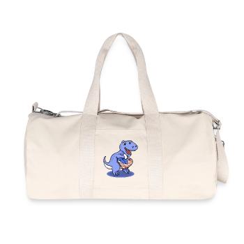 Dinosaurier USA Flagge 4. Juli - Recycelte Canvas-Sporttasche von Stanley/Stella - Naturweiß - Vorne