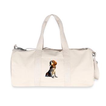 Beagle Chiot Beagles Chien mignon Beagle anglais - Sac de sport en toile recyclée Stanley/Stella - blanc naturel - Devant