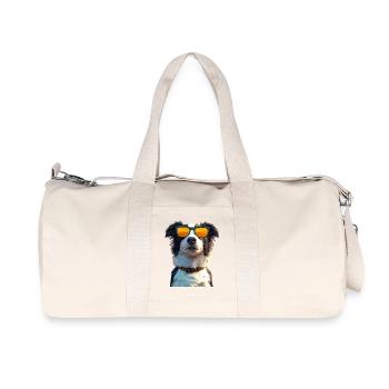 border collie chien amoureux chiot mignons collies - Sac de sport en toile recyclée Stanley/Stella - blanc naturel - Devant