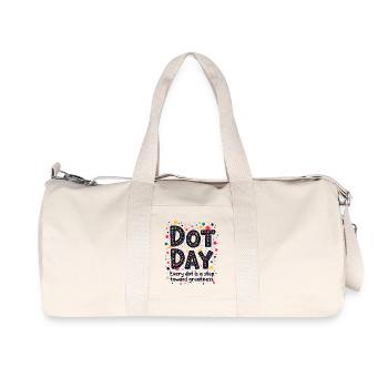 DOT DAY: JEDER DOT IST EIN SCHRITT IN RICHTUNG GRÖSSE - Recycelte Canvas-Sporttasche von Stanley/Stella - Naturweiß - Vorne