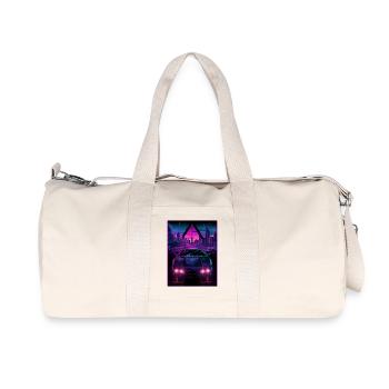 80s 90s Synthwave Car City Retro Vaporwave - Recycled Canvas Sports Bag by Stanley/Stella - natural - Front