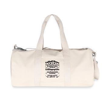 Fußball Mama Lieblingsspieler geboren - Recycelte Canvas-Sporttasche von Stanley/Stella - Naturweiß - Vorne