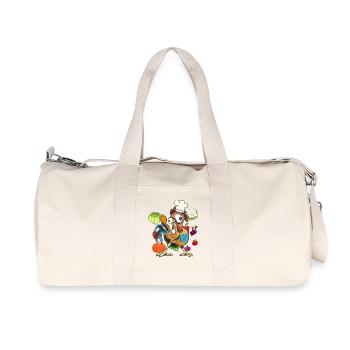 Poulet Coq Cuisinier Cuisiniers Cuisinier Arts culinaires Légumes - Sac de sport en toile recyclée Stanley/Stella - blanc naturel - Devant