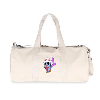 Zahl 1 Nummer Eins - Pinguin Motiv - Recycelte Canvas-Sporttasche von Stanley/Stella - Naturweiß - Vorne