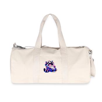 Funny raccoon fairy lights Christmas - Recycled Canvas Sports Bag by Stanley/Stella - natural - Front