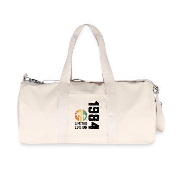 1984 Limitierte Auflage zum 40-jährigen Jubiläum Vintage - Recycelte Canvas-Sporttasche von Stanley/Stella - Naturweiß - Vorne