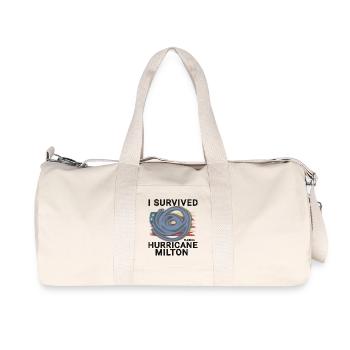 I survived Hurricane Milton - Recycled Canvas Sports Bag by Stanley/Stella - natural - Front