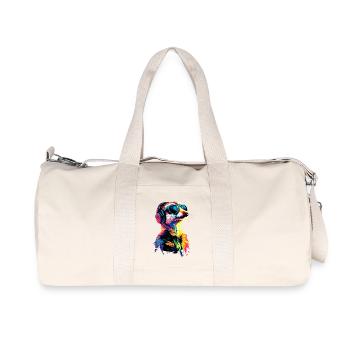 Lunettes de soleil suricate coloré mignon suricate - Sac de sport en toile recyclée Stanley/Stella - blanc naturel - Devant