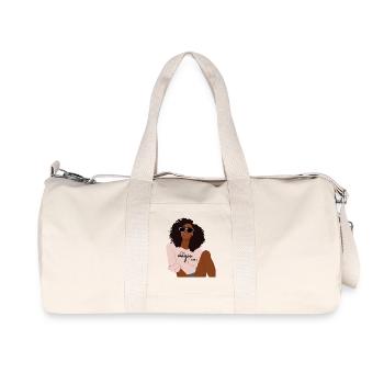 Schwarzes Mädchen Black Girl - Recycelte Canvas-Sporttasche von Stanley/Stella - Naturweiß - Vorne